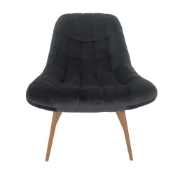 Outlet Wohnen Retro Loungsstuhl in Dunkelgrau Samt - Corners