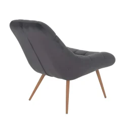 Outlet Wohnen Retro Loungsstuhl in Dunkelgrau Samt - Corners