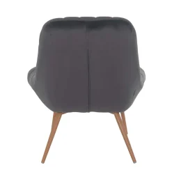 Outlet Wohnen Retro Loungsstuhl in Dunkelgrau Samt - Corners