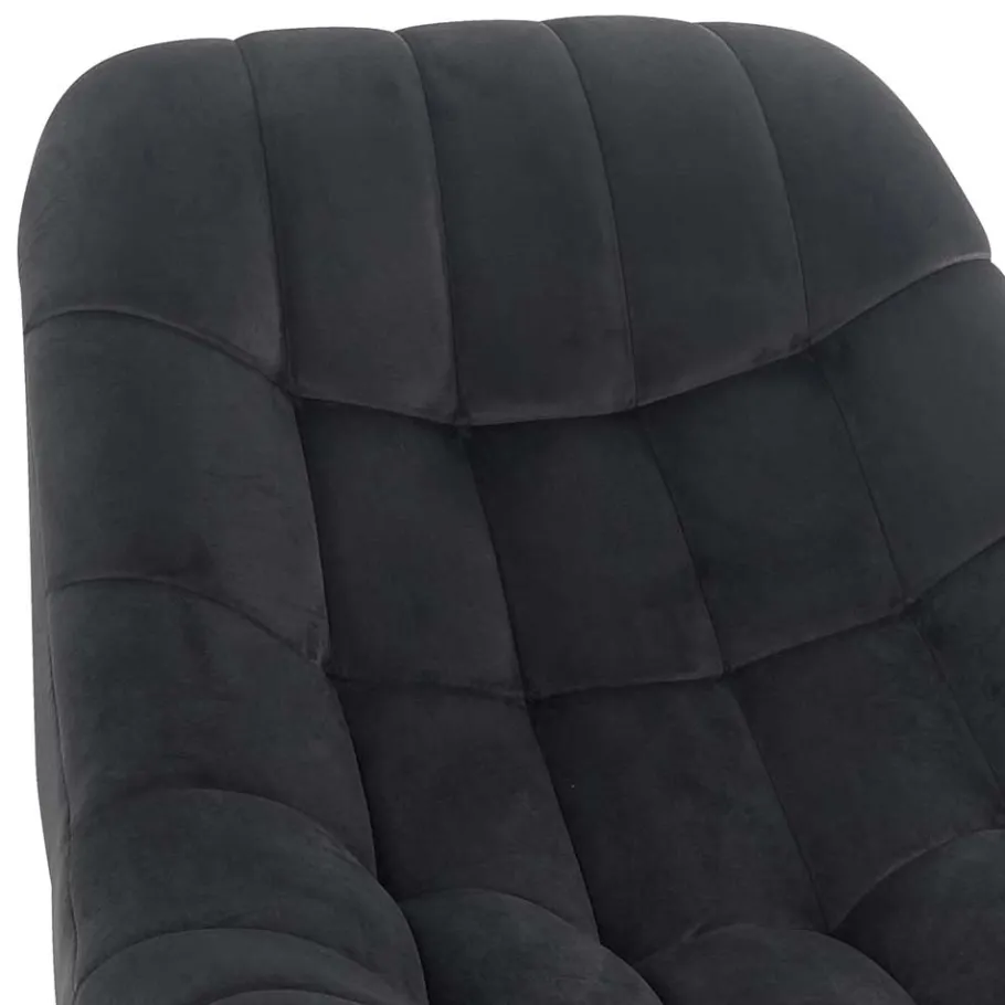 Outlet Wohnen Retro Loungsstuhl in Dunkelgrau Samt - Corners