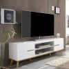 Clearance Wohnen Retro Lowboard für Fernseher Valezianos in Weiß