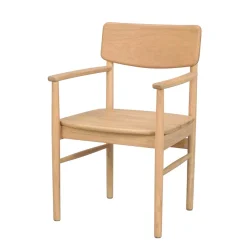 Discount Wohnen Retro Massivholzstuhl mit Armlehnen - Clarford