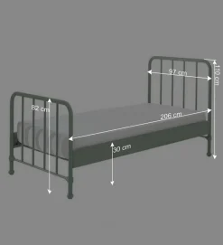 Sale Wohnen Retro Metallbett 90x200 in Graugrün - Buonco