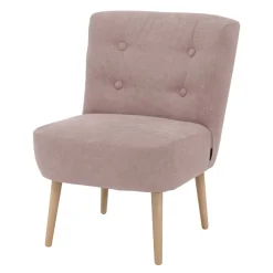 Sale Wohnen Retro Polstersessel in Rosa und Buche Natur - Carismata