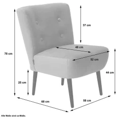 Sale Wohnen Retro Polstersessel in Rosa und Buche Natur - Carismata