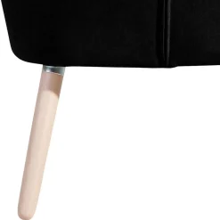 Hot Wohnen Retro Polstersessel in Schwarz Velours - Adaliz