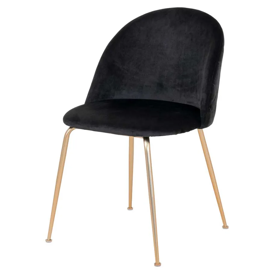 Clearance Wohnen Retro Polsterstühle mit Messing Gestell - Silvanus (2er Set)