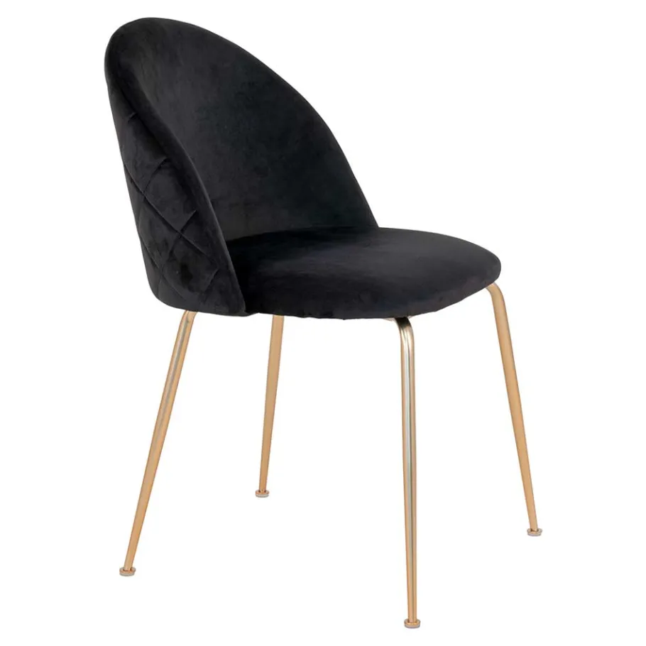 Clearance Wohnen Retro Polsterstühle mit Messing Gestell - Silvanus (2er Set)