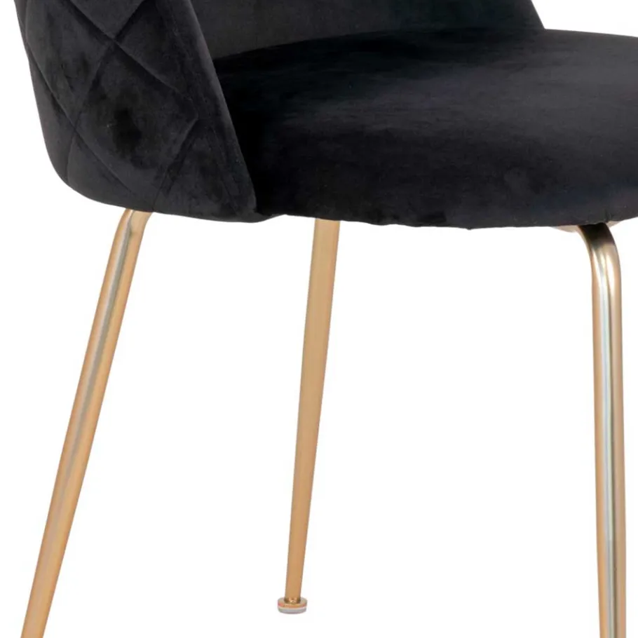 Clearance Wohnen Retro Polsterstühle mit Messing Gestell - Silvanus (2er Set)