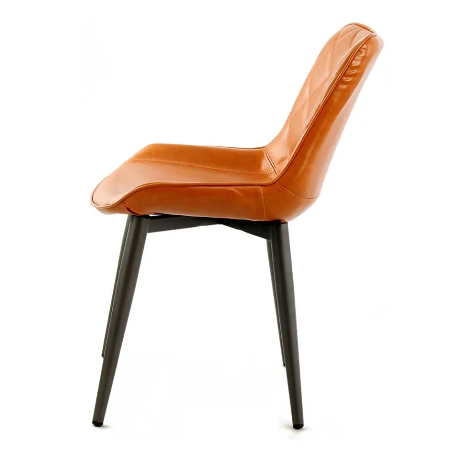 Clearance Wohnen Retro Polsterstuhl in Orange - Travilia (2er Set)