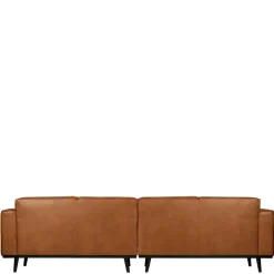 Wohnen Retro Recyclingleder Couch in Braun Cognac - Lasha