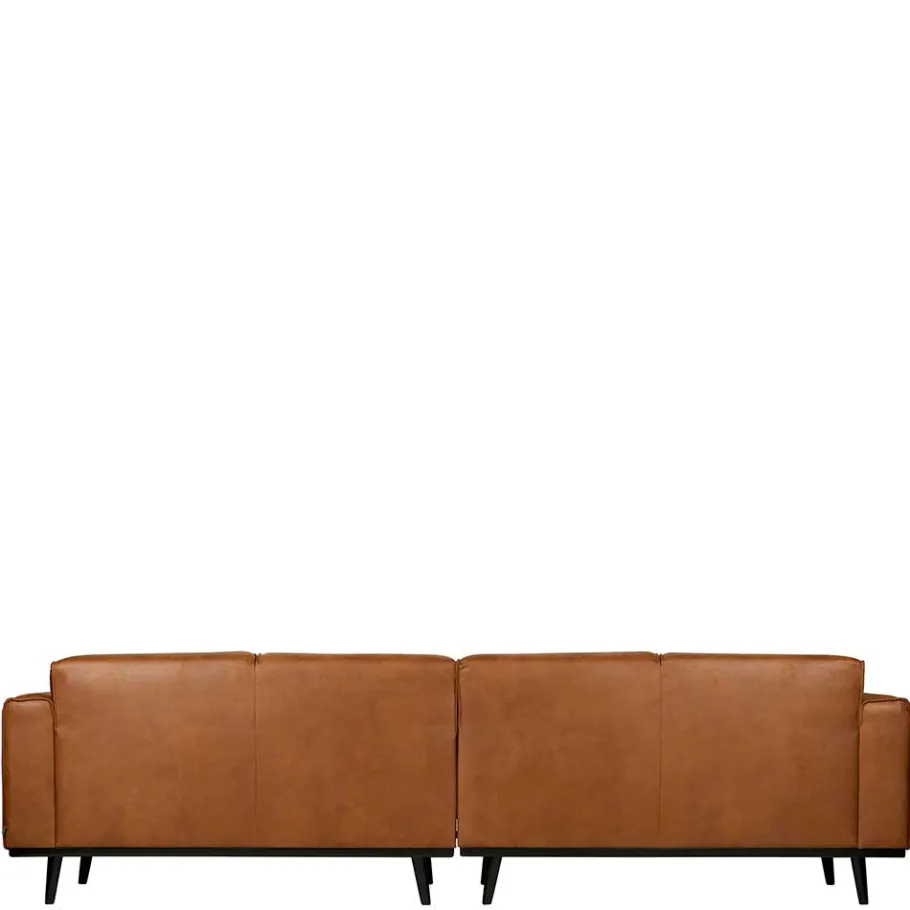Wohnen Retro Recyclingleder Couch in Braun Cognac - Lasha