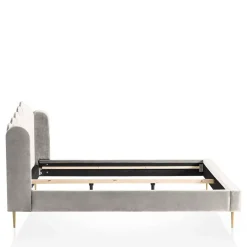 Discount Wohnen Retro Samtbett in Beige - Curomma