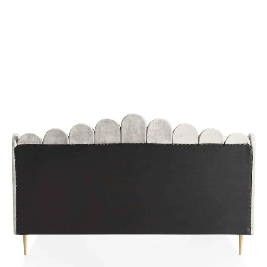 Discount Wohnen Retro Samtbett in Beige - Curomma