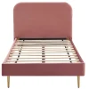 Hot Wohnen Retro Samtbett in Rosa & Gold - Lufarna