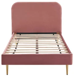 Hot Wohnen Retro Samtbett in Rosa & Gold - Lufarna