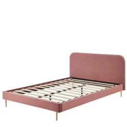 Hot Wohnen Retro Samtbett in Rosa & Gold - Lufarna
