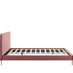 Hot Wohnen Retro Samtbett in Rosa & Gold - Lufarna