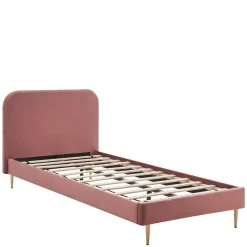 Hot Wohnen Retro Samtbett in Rosa & Gold - Lufarna