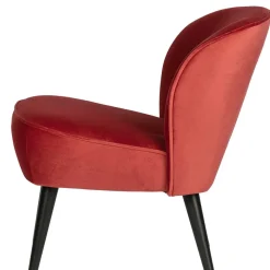 Outlet Wohnen Retro Samtsessel in Rot & Schwarz - Dumarkus
