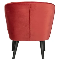 Outlet Wohnen Retro Samtsessel in Rot & Schwarz - Dumarkus