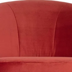 Outlet Wohnen Retro Samtsessel in Rot & Schwarz - Dumarkus