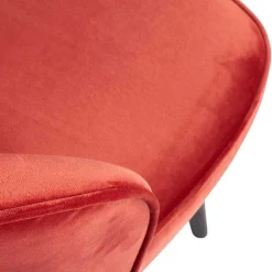 Outlet Wohnen Retro Samtsessel in Rot & Schwarz - Dumarkus