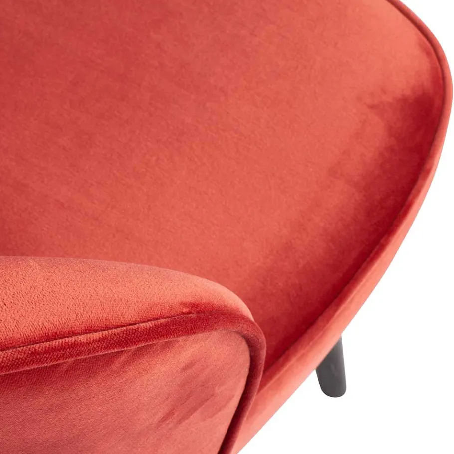 Outlet Wohnen Retro Samtsessel in Rot & Schwarz - Dumarkus