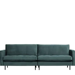 Clearance Wohnen Retro Samtsofa in Petrol Blau - Fledos