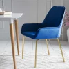 Sale Wohnen Retro Samtstühle in Blau & Gold - Angora (2er Set)
