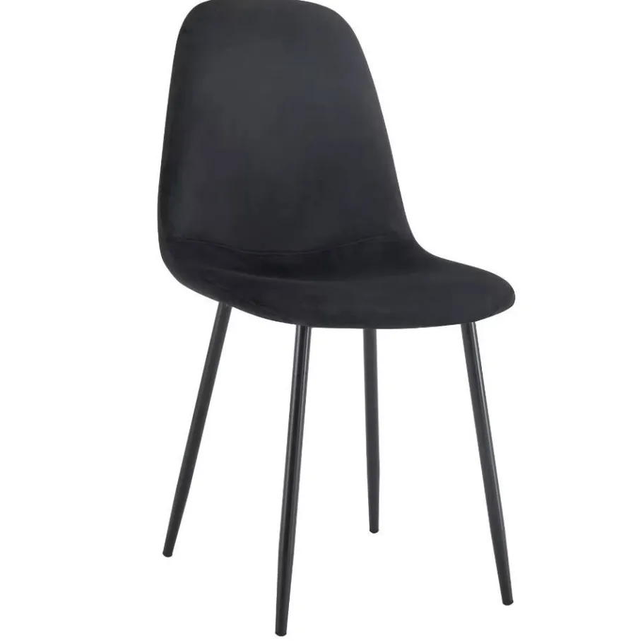 New Wohnen Retro Schalenstühle aus Samt - Porto (6er Set)