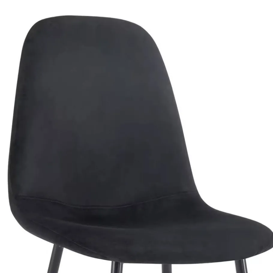 New Wohnen Retro Schalenstühle aus Samt - Porto (6er Set)