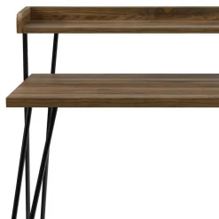 Discount Wohnen Retro Schreibtisch in Walnuss Optik & Schwarz - Filumenta