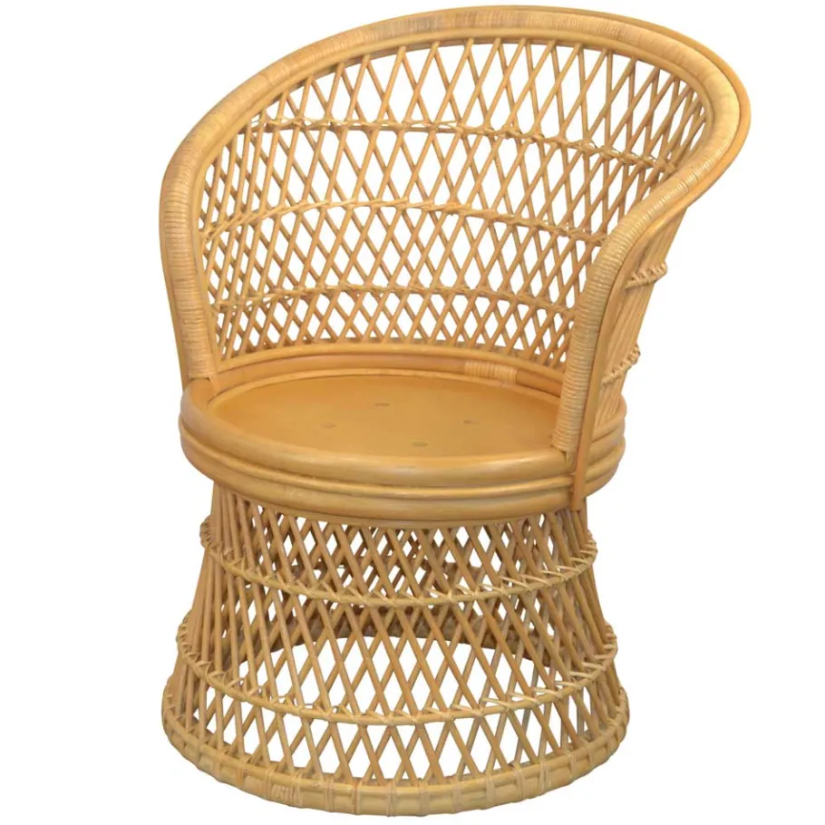 Wohnen Retro Sessel aus Geflecht Rattan Natur - Garzone