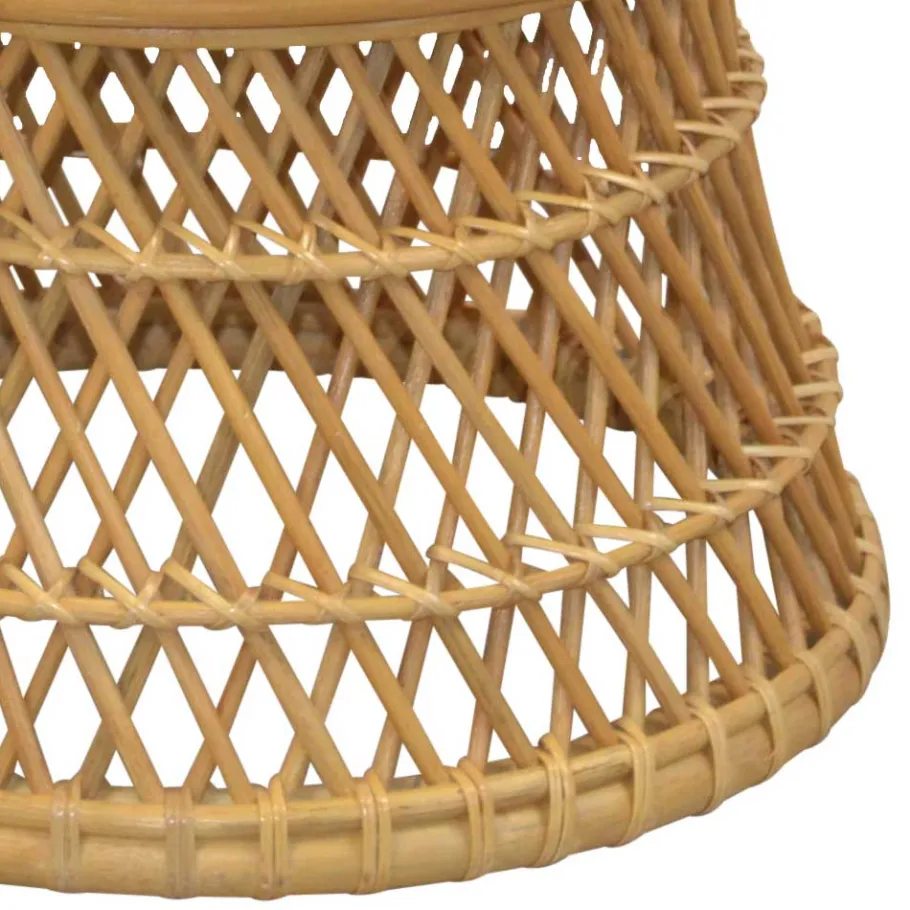 Wohnen Retro Sessel aus Geflecht Rattan Natur - Garzone