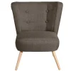 Wohnen Retro Sessel in Beigegrau Stoff - Florida