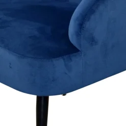 Best Wohnen Retro Sessel in Blau Samt & Schwarz - Didesco