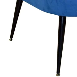 Best Wohnen Retro Sessel in Blau Samt & Schwarz - Didesco