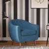 Best Wohnen Retro Sessel in Blau und Walnuss Braun - Enlina