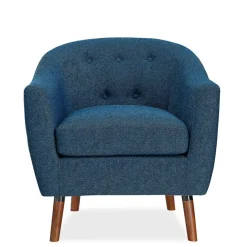 Best Wohnen Retro Sessel in Blau und Walnuss Braun - Enlina