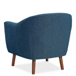 Best Wohnen Retro Sessel in Blau und Walnuss Braun - Enlina