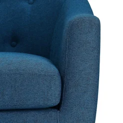 Best Wohnen Retro Sessel in Blau und Walnuss Braun - Enlina