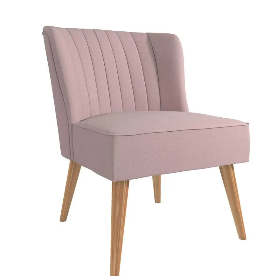 Sale Wohnen Retro Sessel in Rosa und Holz Natur - Panien