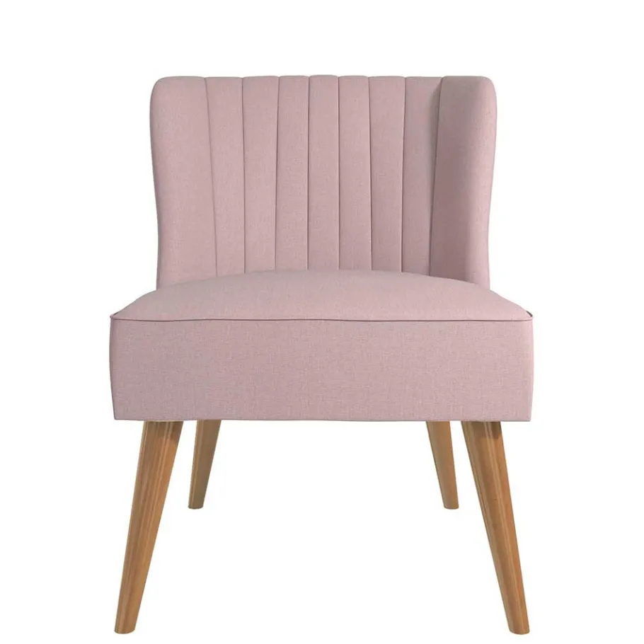 Sale Wohnen Retro Sessel in Rosa und Holz Natur - Panien