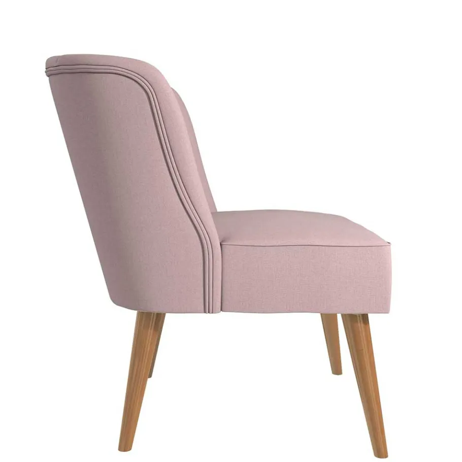 Sale Wohnen Retro Sessel in Rosa und Holz Natur - Panien