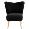 Online Wohnen Retro Sessel in Schwarz Velours - Kerou