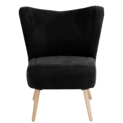 Online Wohnen Retro Sessel in Schwarz Velours - Kerou