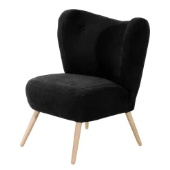 Online Wohnen Retro Sessel in Schwarz Velours - Kerou