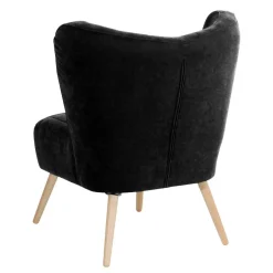 Online Wohnen Retro Sessel in Schwarz Velours - Kerou