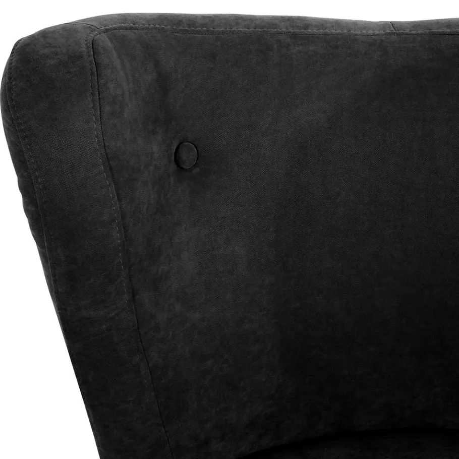 Online Wohnen Retro Sessel in Schwarz Velours - Kerou